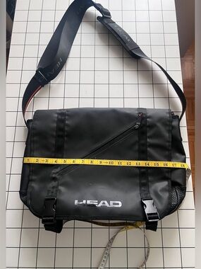 HEAD Black Men's Messenger Bag with Orange Trim Strap NWOT